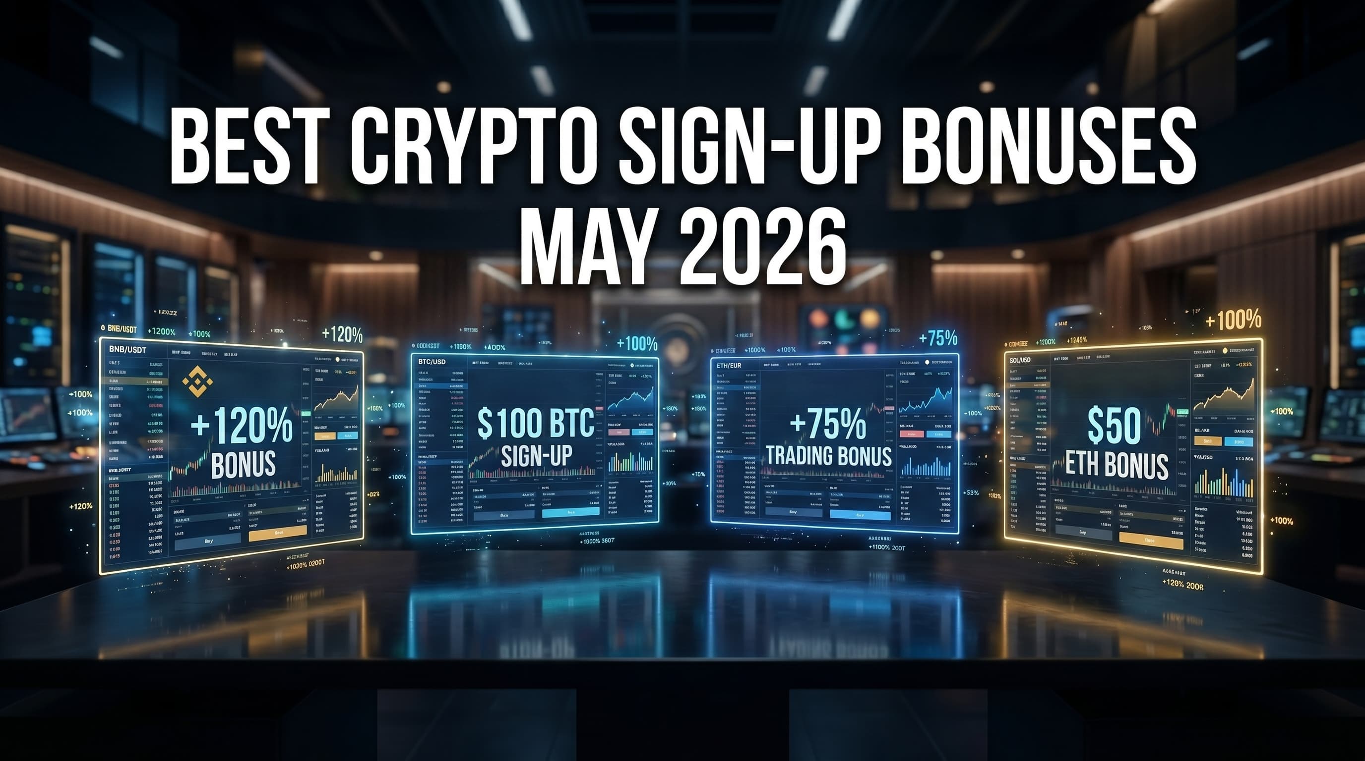 Best Crypto Sign-Up Bonuses May 2026: BYDFi, NOVAVA, OURbit & Bitunix Compared