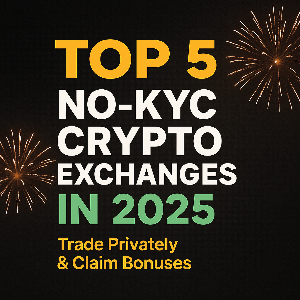 Top 5 No-KYC Crypto Exchanges in 2025 (Trade Privately & Claim Bonuses)